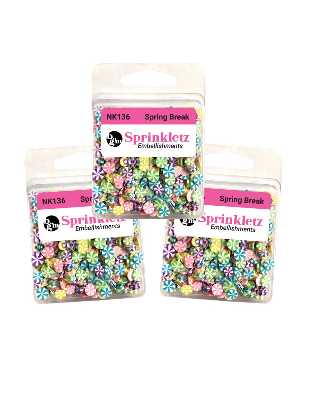 Buttons Galore Sprinkletz Embellishments for Crafts, Tiny Polymer Clay  Shapes & Unique Designs - Spring Break- 3 Pack